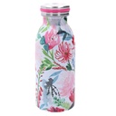 Round pink flowers steel thermos 0,3L cm6,8x4,8h17,9
