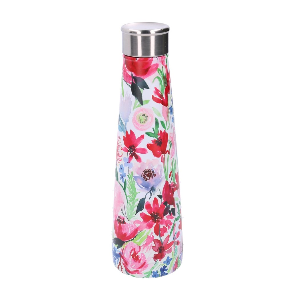 Round pink flowers steel thermos 0,5L cm4,5x7h25