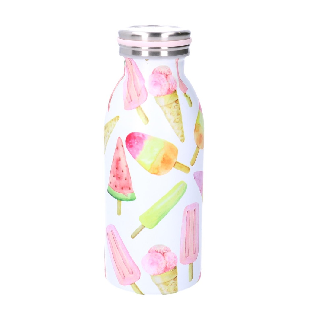 Round white ice cream thermos 0,3L cm6,8x4,8h17,9