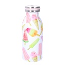 Round white ice cream thermos 0,3L cm6,8x4,8h17,9