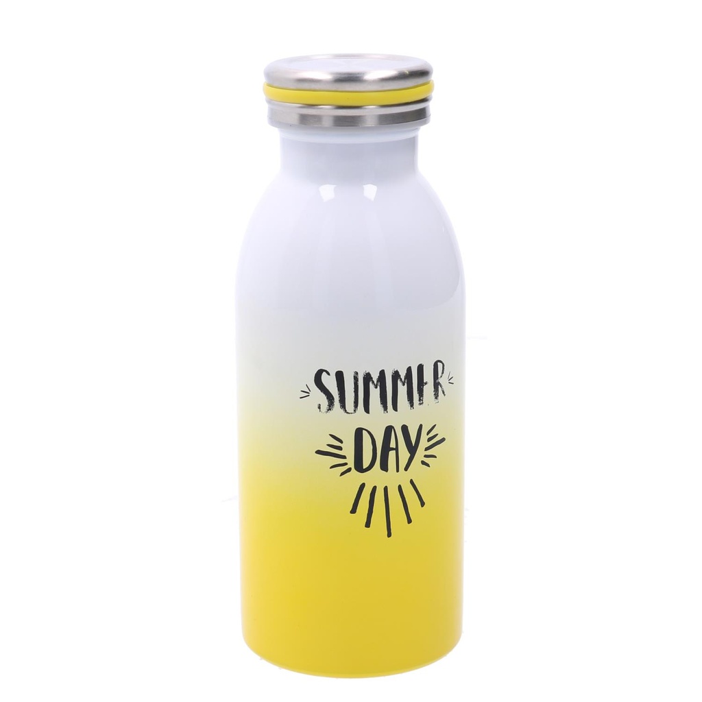 Round yellow steel thermos 0,3L cm6,8x4,8h17,9