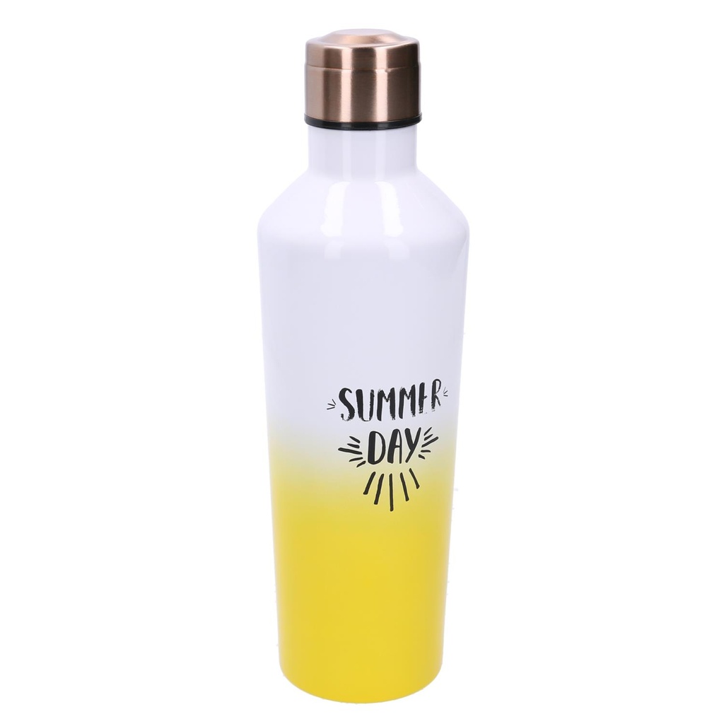 Round yellow steel thermos 0,5L cm7x6,5h25,5