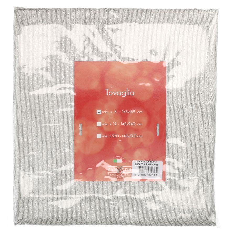 Tovaglia starry argento rettangolare cm145x185