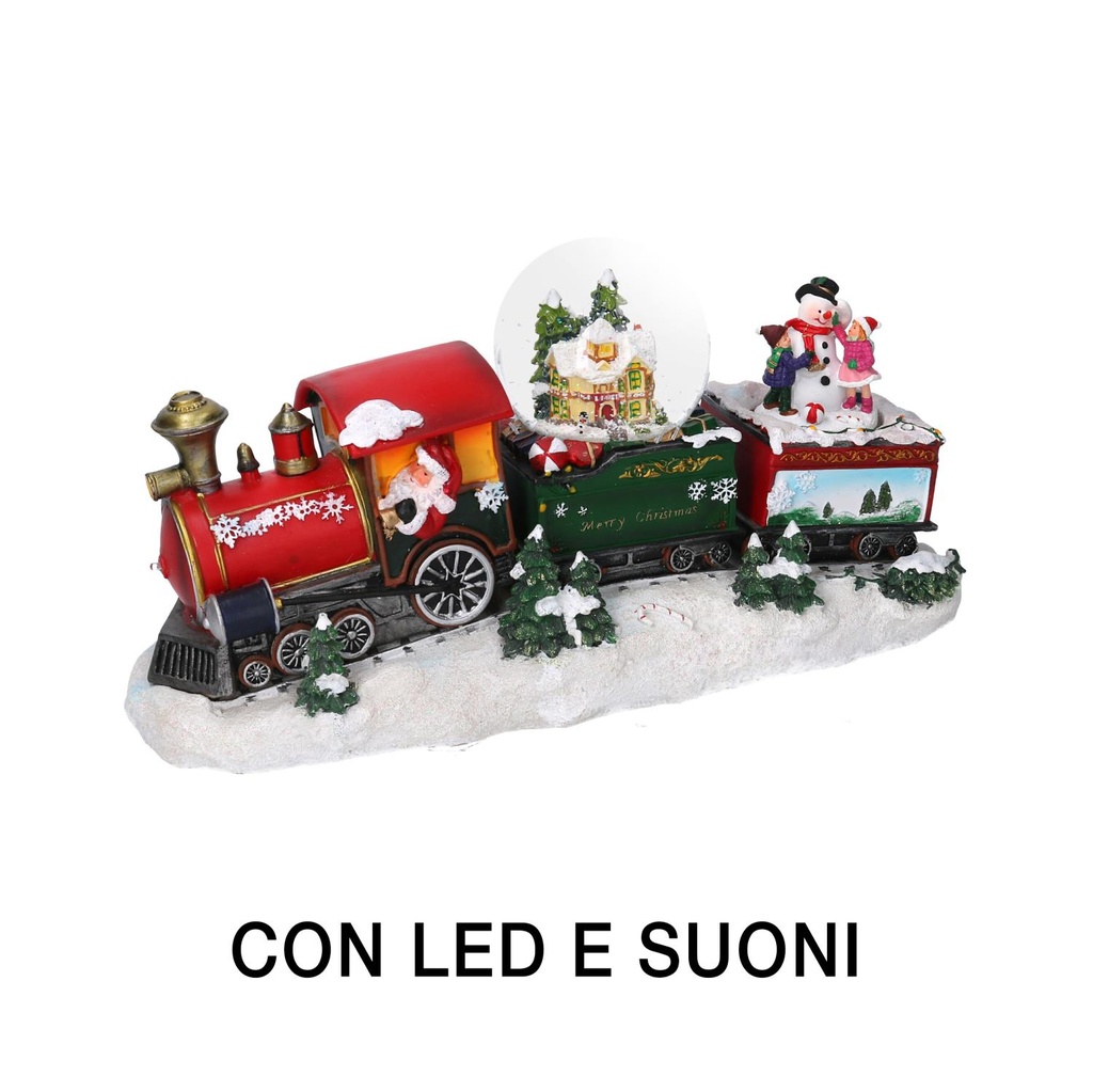 Resin led train with music cm34x11,5h18,5