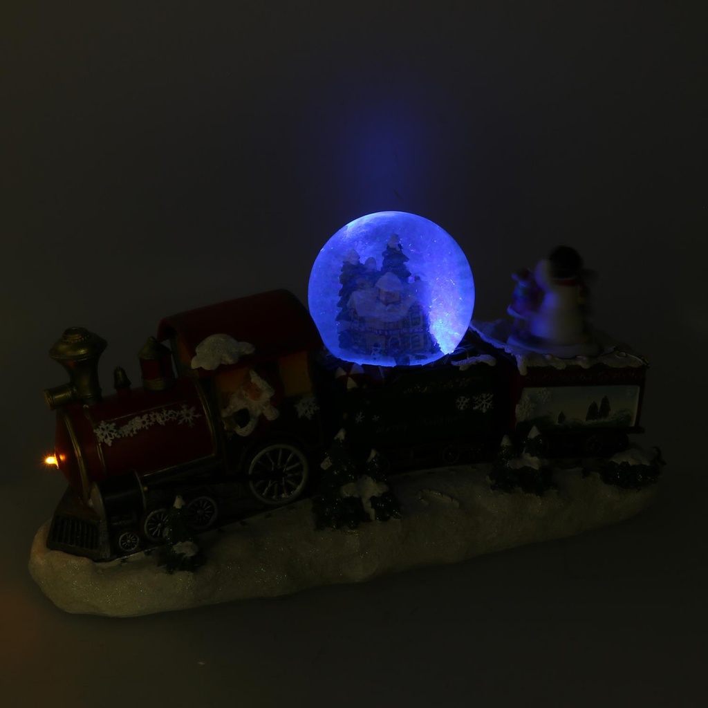 Resin led train with music cm34x11,5h18,5