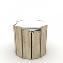 Tris tavolini richiudibili rovere piano bianco  multiuso