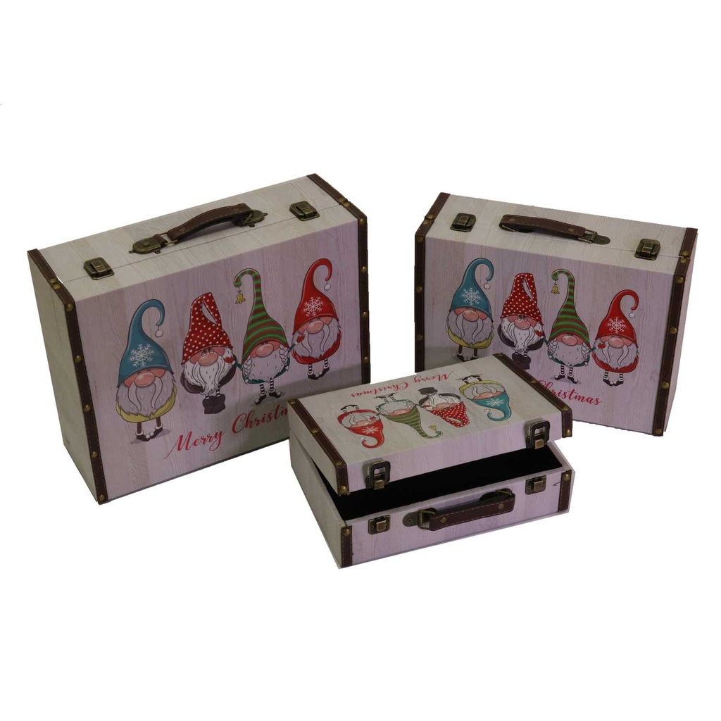 Rectangular eco-leather suitcase 1-3 gnomescm40x30h14