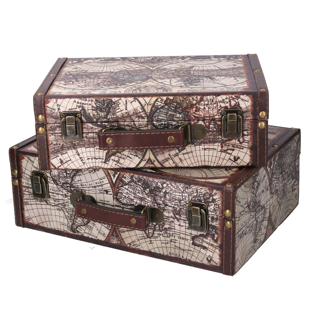 Eco-leather suitcase 1-3 rectangular globe cm40x30h14