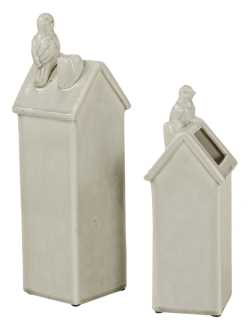 Vaso casetta uccellino grande dc-1026 cm. 13 x 13 h 43