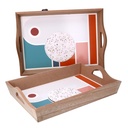 Brown wooden tray 1-2 cm43,5x30h8,5