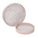 Natural round wooden tray 1-2 cmø40h5