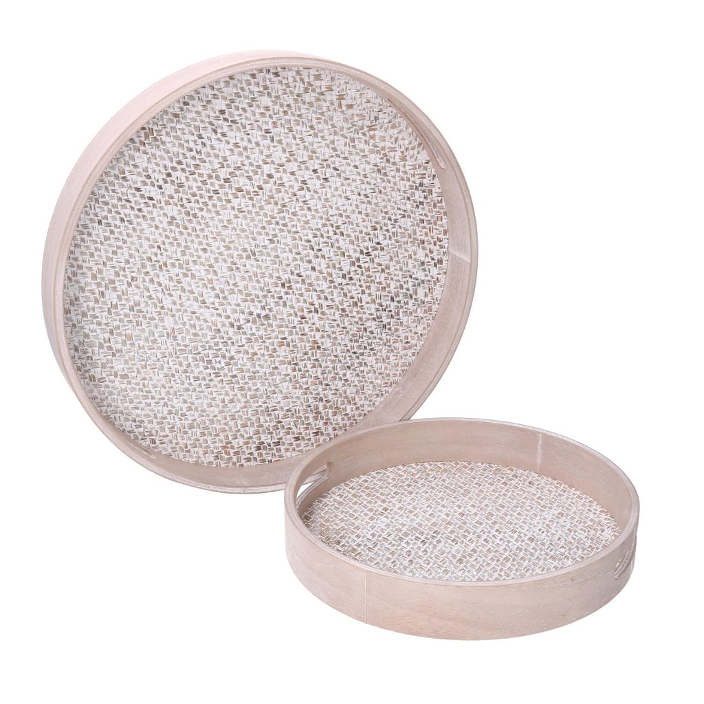 Natural round wooden tray 1-2 cmø40h5