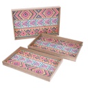 Rectangular orange wooden tray 1-3 cm45x30h4