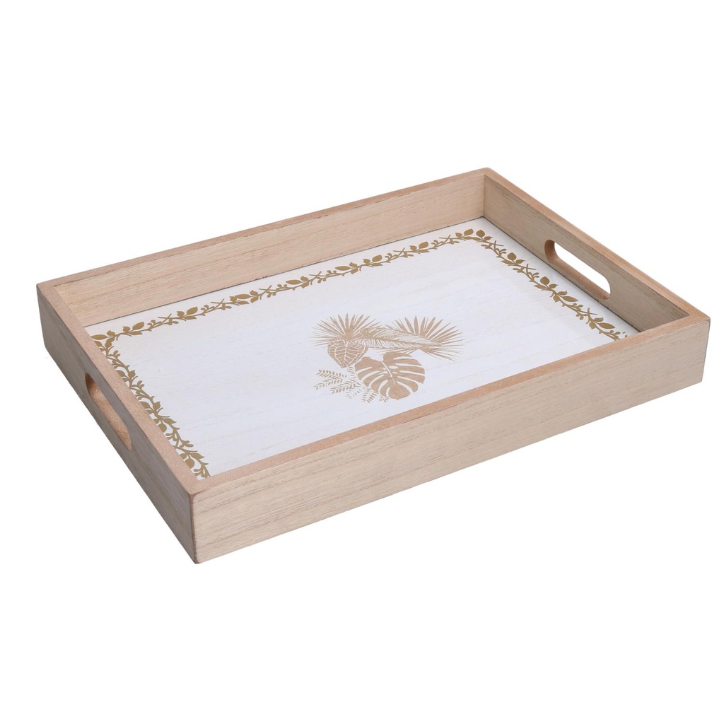 Vassoio legno bianco rettangolare cm35x25h4,5