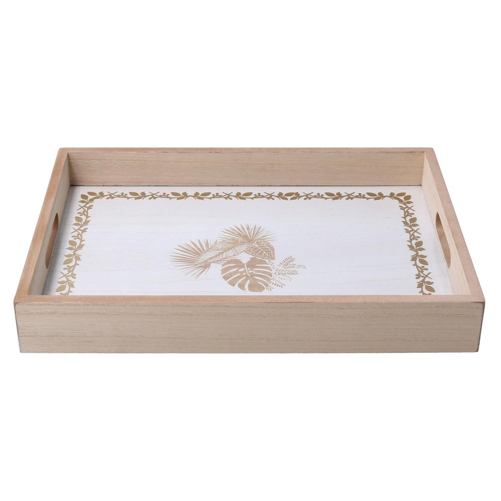 Vassoio legno bianco rettangolare cm35x25h4,5