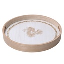 Vassoio legno bianco tondo cmø35h4,5