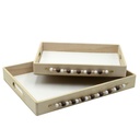 Rectangular wooden 1-2 lignum tray cm40x32,5h5