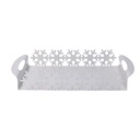 Rectangular white snowflake metal tray cm41x20h6,5