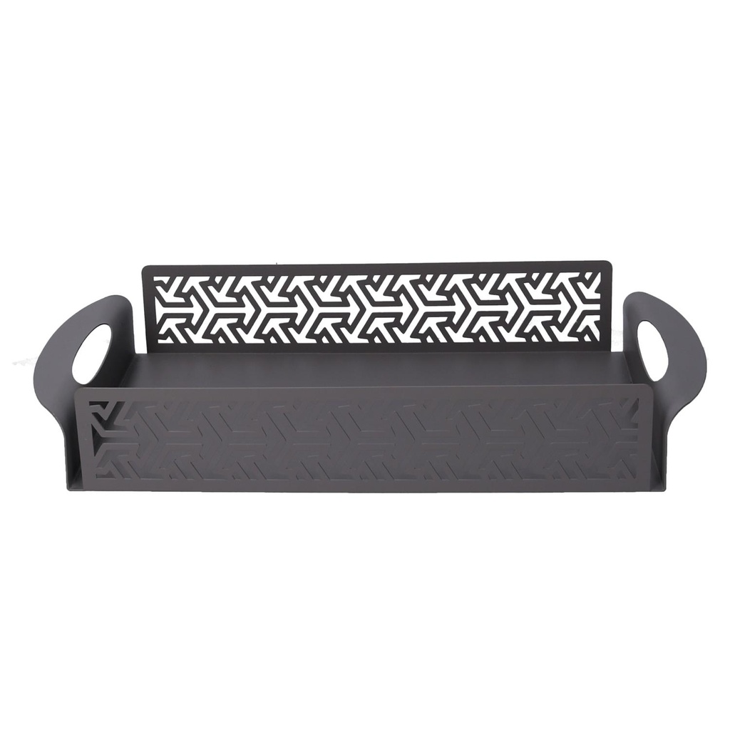 Vassoio metallo frecce grigio scuro rettangolare cm41x20h6,5
