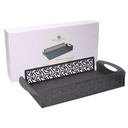 Vassoio metallo frecce grigio scuro rettangolare cm41x20h6,5