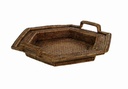 Birman rattan hexagonal tray 2m cm44x50h7-10