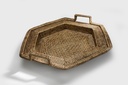 Birman rattan hexagonal tray 2m cm44x50h7-10