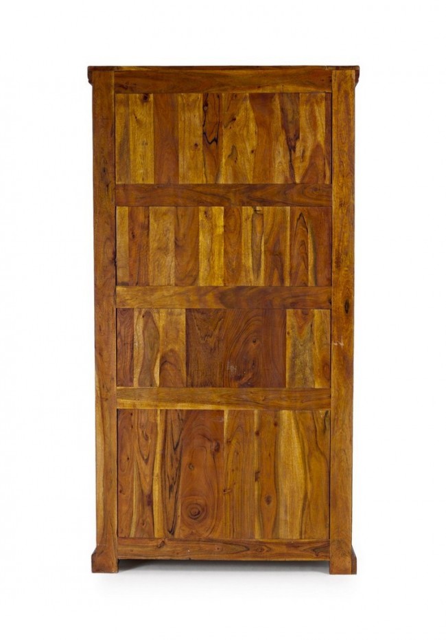 Libreria 4 piani - 2 cassetti in legno stile rustico 100x35x185 cm