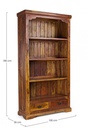 Libreria 4 piani - 2 cassetti in legno stile rustico 100x35x185 cm