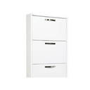 Scarpiera Slim Bianco Frassinato in  legno nobilitato 5 ribalte cm 180x65x15