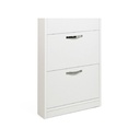 Scarpiera Slim Bianco Frassinato in  legno nobilitato 5 ribalte cm 180x65x15