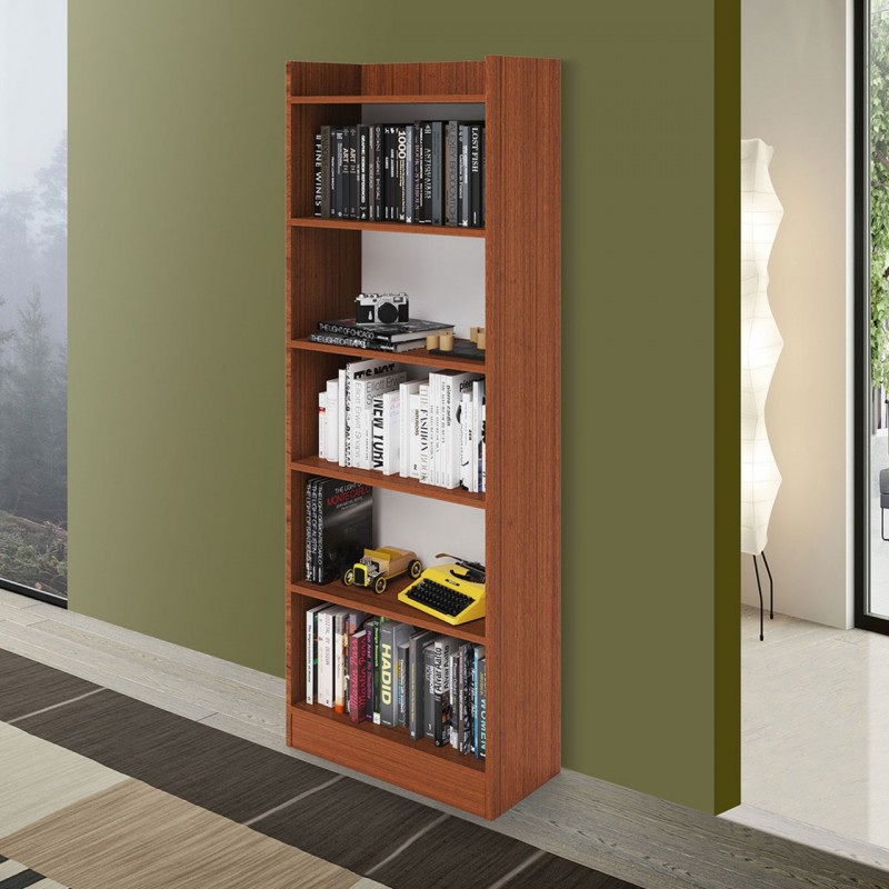 Mobile Libreria Noce Antico in legno nobilitato 6 ripiani H180x64x29 cm