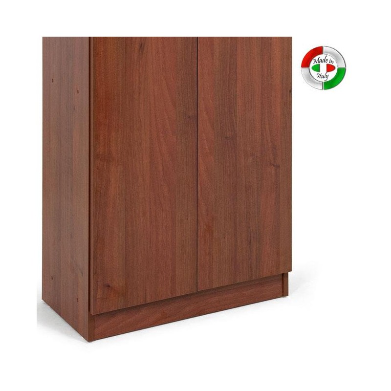 Armadio scarpiera Noce Antico in legno nobilitato 2 ante/4 ripiani 130x71x38