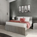 Letto una piazza e mezza per camera colore grigio cemento cm 200x131xH 98