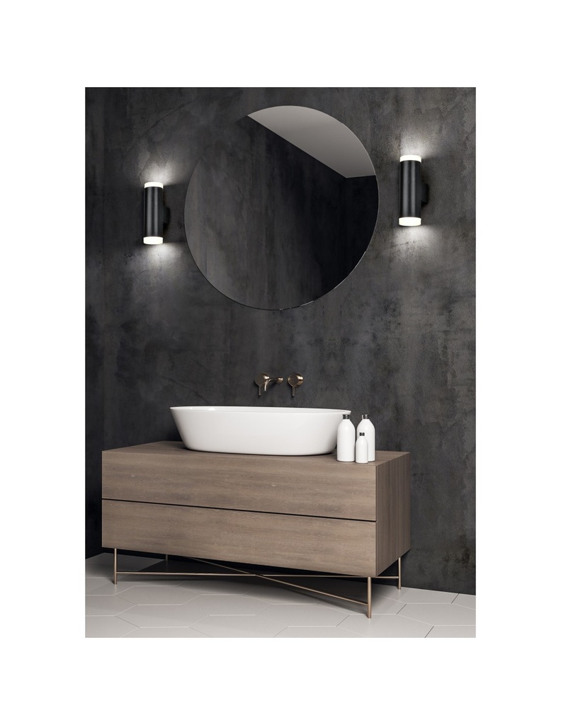 Applique Bagno Doppio Led Ray Nero IP44 Trio Lighting