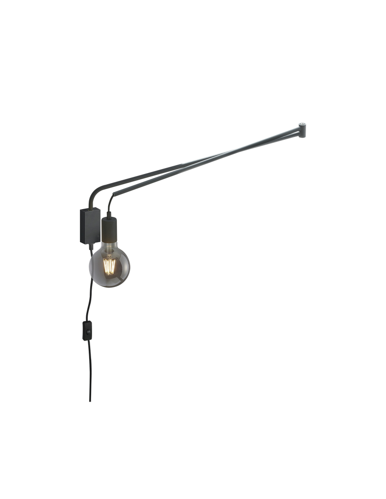 Applique Braccio Flessibile Line Nero Portalampada E27 Trio Lighting