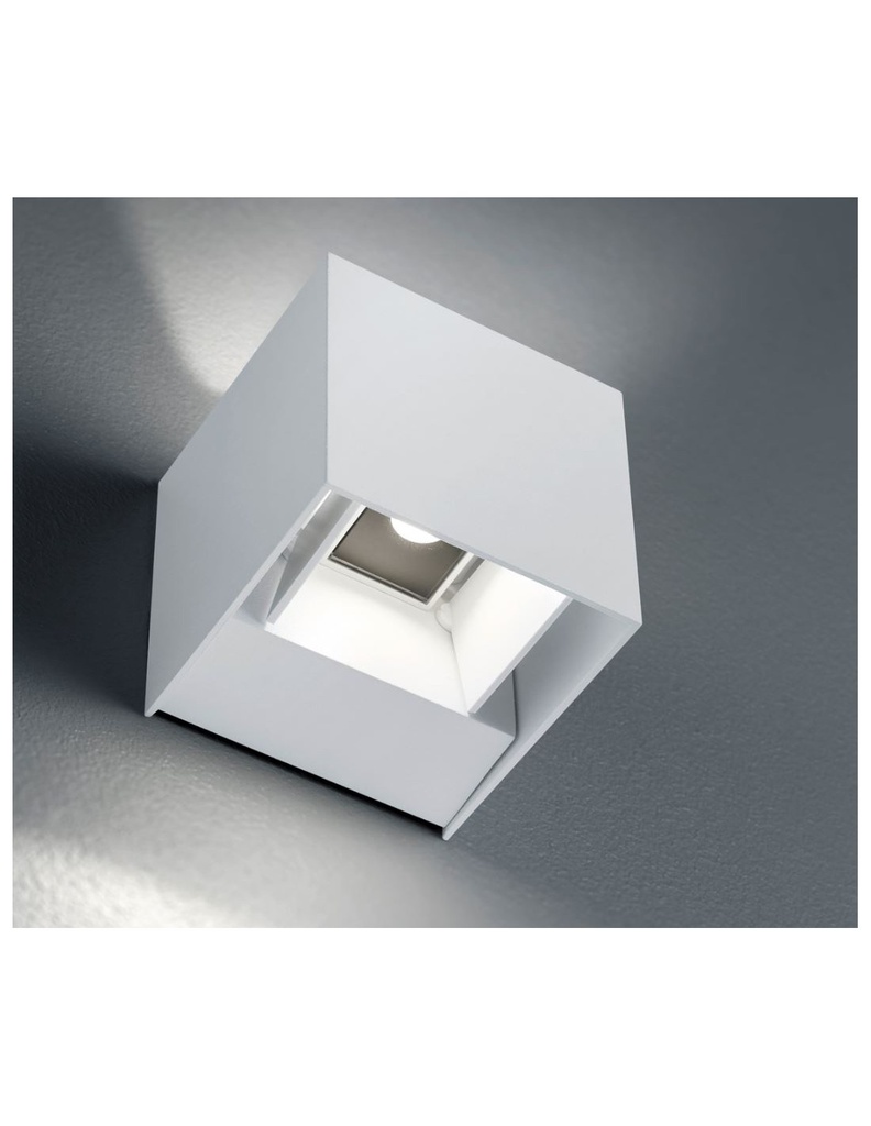 Applique Cubo Doppia Emissione Led Adaja Bianco IP54 Trio Lighting