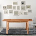 Tavolo pranzo allungabile noce country in legno nobilitato cm 80x120/160