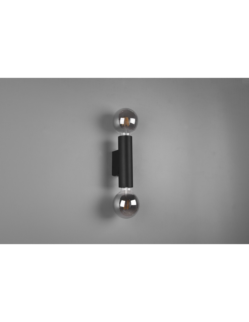 Applique Doppia Emissione 2xE27 Vannes Nero H18 cm Trio Lighting