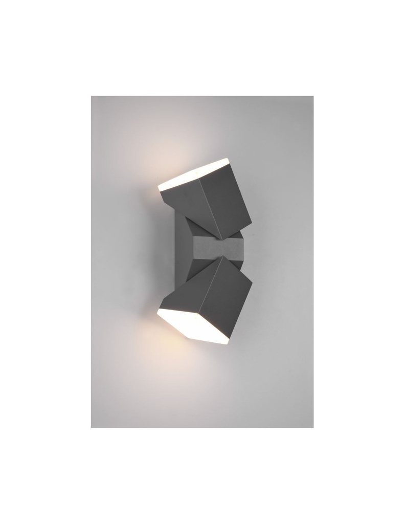 Applique Doppio Led Orientabile Avon Alluminio Antracite IP54 Trio Lighting