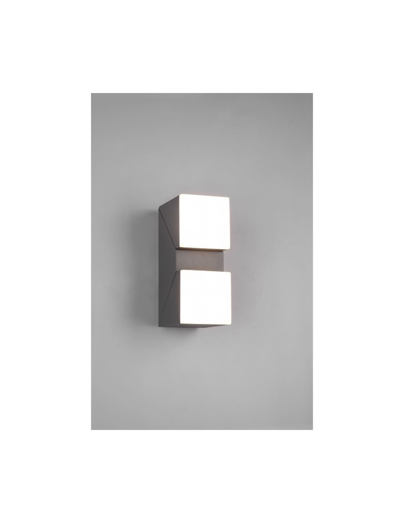 Applique Doppio Led Orientabile Avon Alluminio Antracite IP54 Trio Lighting