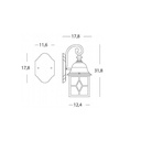 Applique In Basso E27  linea rice  neroargento