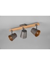 Faretto 3 Spot Orientabile Legno E Metallo Nichel Bell Trio Lighting