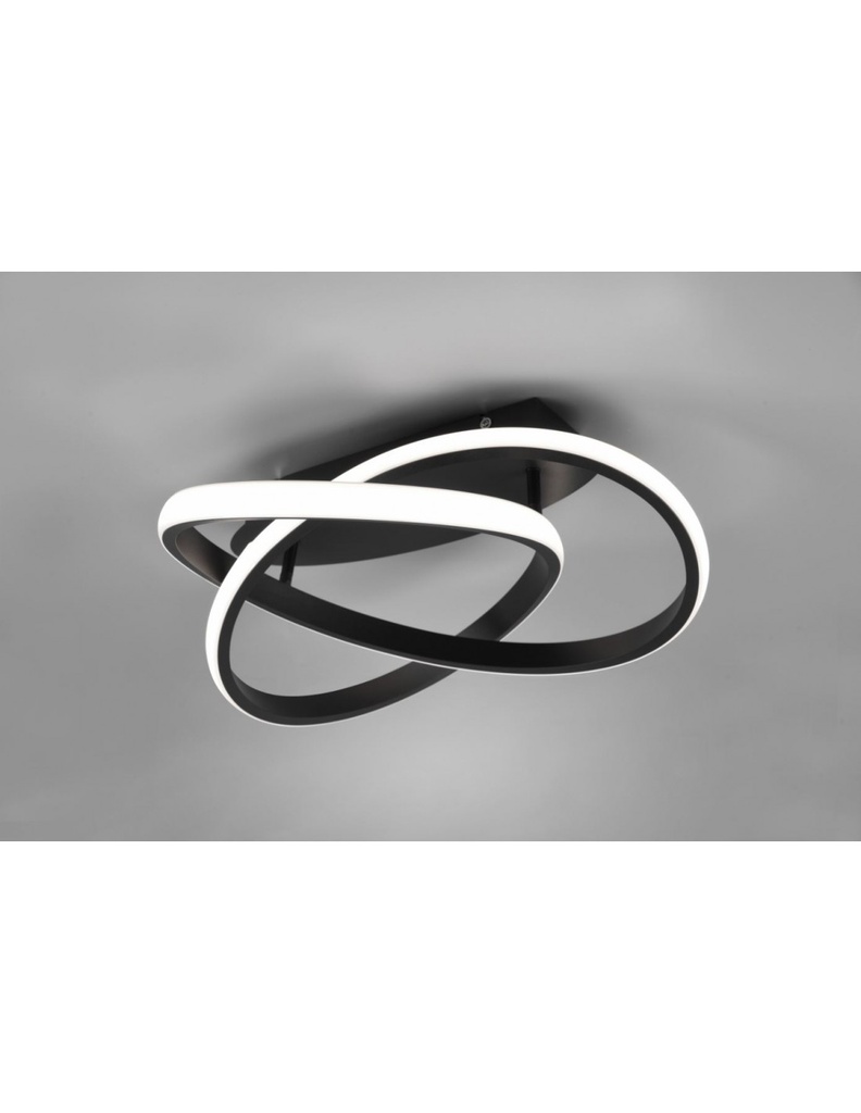 Lampada Spirale Soffitto Course Nera Led Dimmer 18w Ø45 cm Trio Lighting