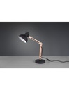 Lampada da Tavolo Kimi Legno E Paralume Nero Trio Lighting