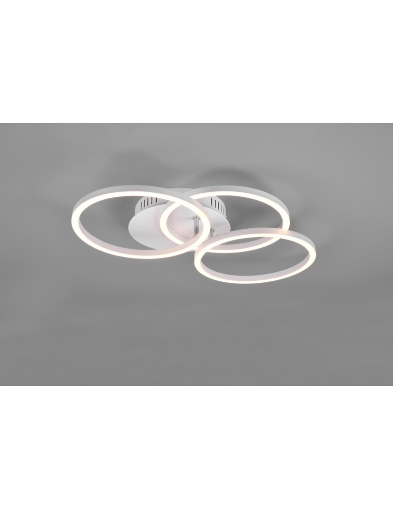 Plafoniera 3 Cerchi Orientabili Led Dimmer Circle Bianco Trio Lighting
