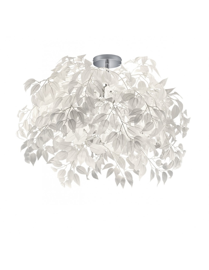 Plafoniera 3 Luci Foglie Lavabili Bianche Leavy Ø70 cm Trio Lighting