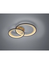 Plafoniera Granada Doppio Cerchio Nero-Oro Led 29w Dimmerabile L59 cm Trio Lighting