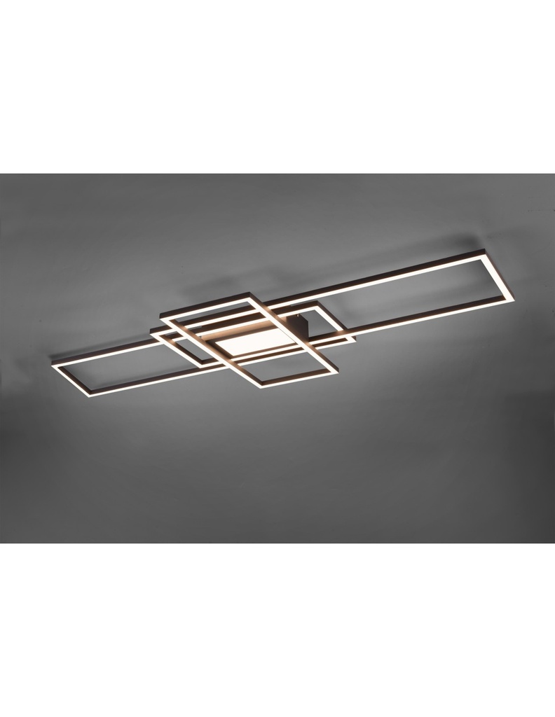 Plafoniera Irvine 3 Rettangoli Led 60w Antracite L105 cm Dimmerabile Trio Lighting