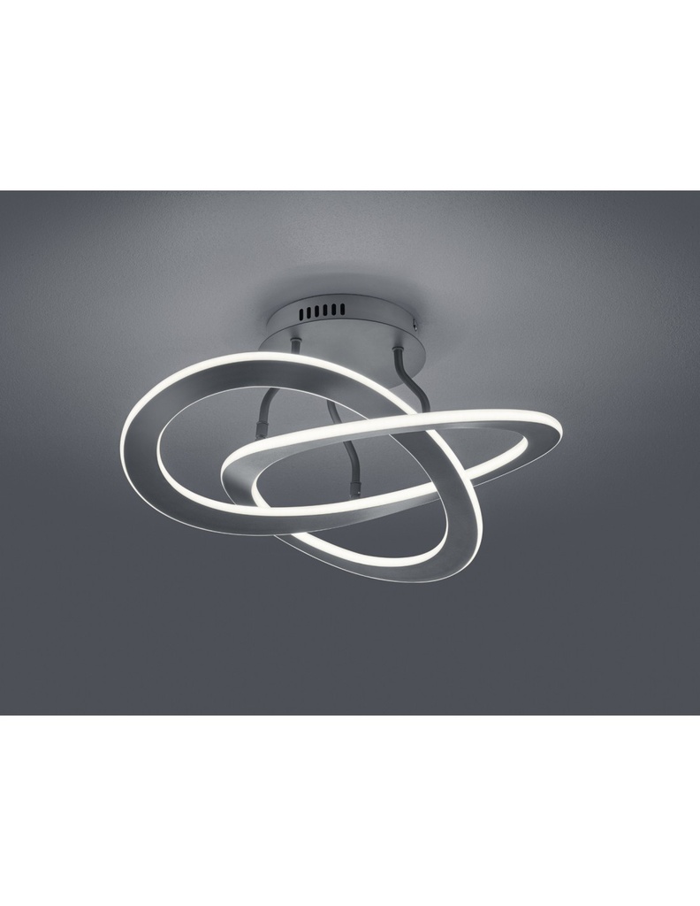 Plafoniera Soffitto 2 Cerchi Led Oakland Antracite Trio Lighting