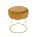 Pouf in velluto Giallo Ocra CLARISSA diametro 35x h40 cm